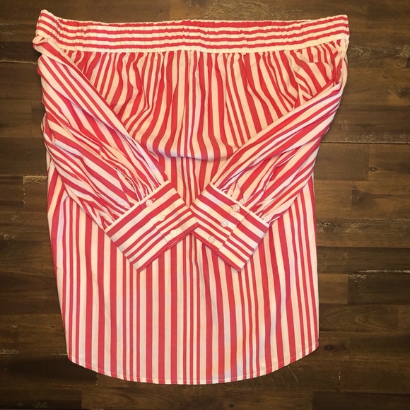 Who What Wear striped off shoulder top - Picture 2 of 7